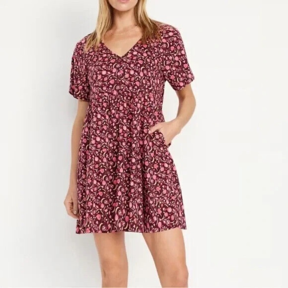 Old Navy - V Neck Mini Swing Dress